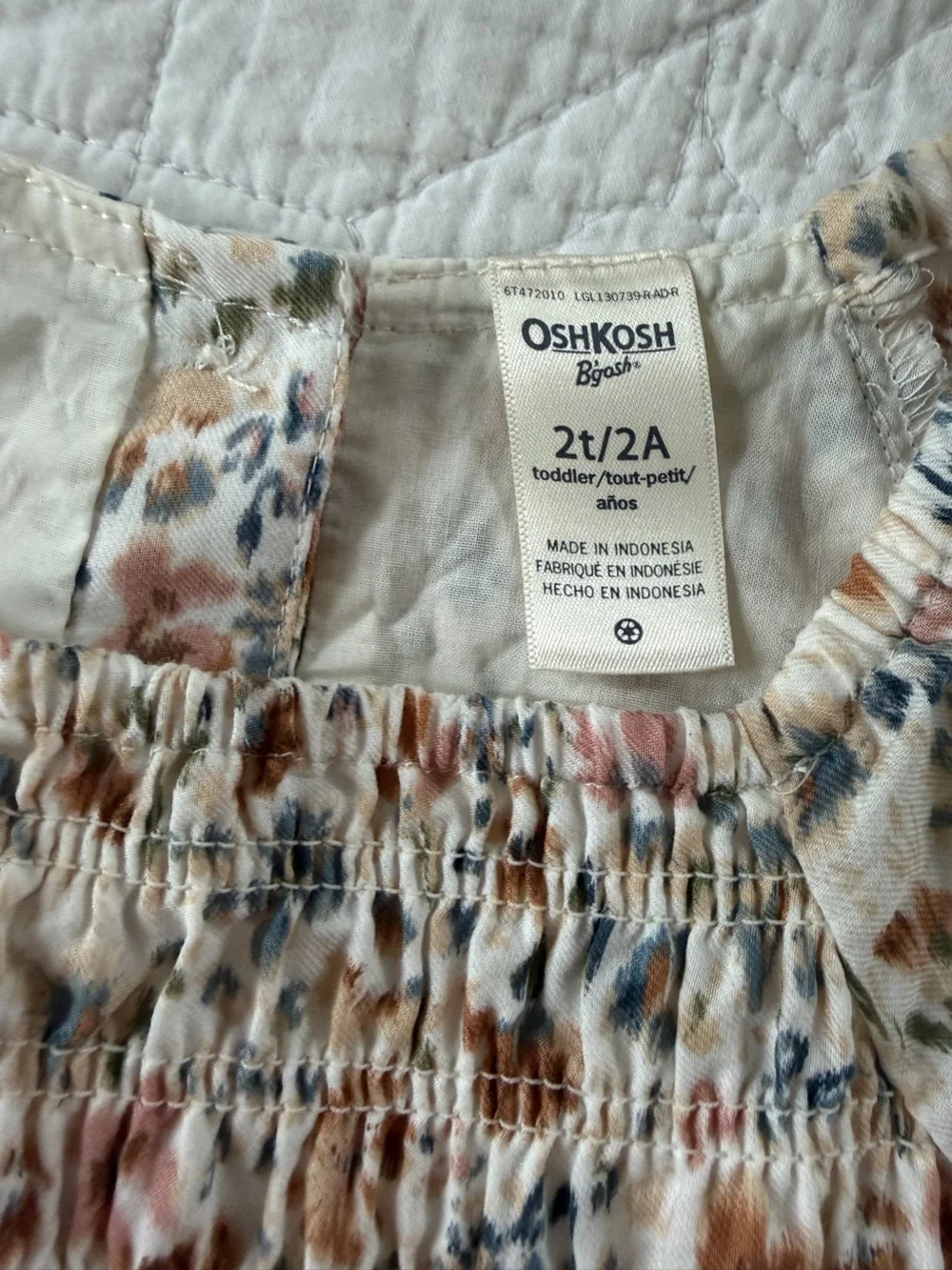 Floral Smocked Tiered Dress in Cream